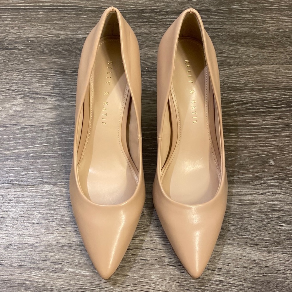 Kelly &  Katie Nude Pointed Toe Pumps